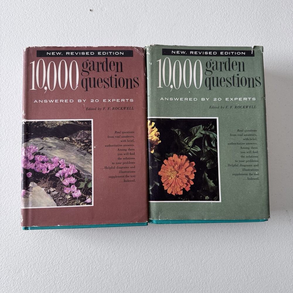 Vtg 10,000 Garden Questions - Volumes 1 & 2 - 1959 - Hardback Dustjacket